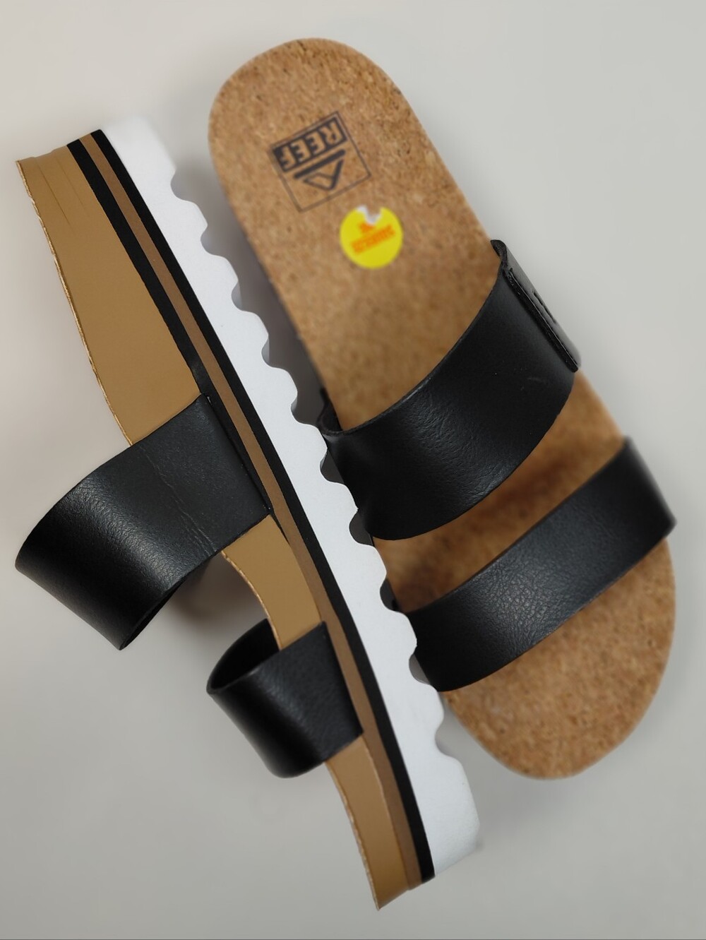 Reef Cushion Vista Hi Sandals Size 9 Black
